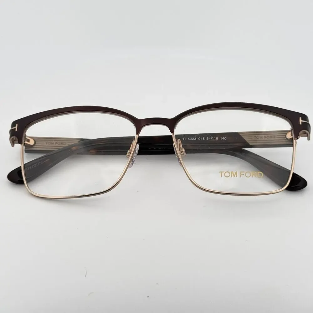 Tom Ford Eyeglass Frames TF5323 048 Dark Brown Square Blue Light Block 54mm